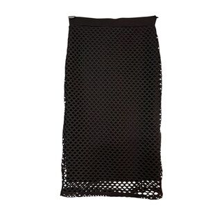 1 State Womens Skirt Small Black Straight Below Knee Fishnet Stretch/ Size XXS